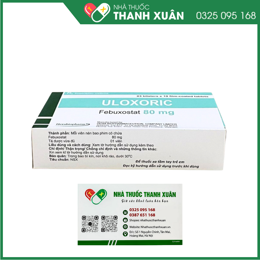 Uloxoric 80 điều trị tăng acid uric máu